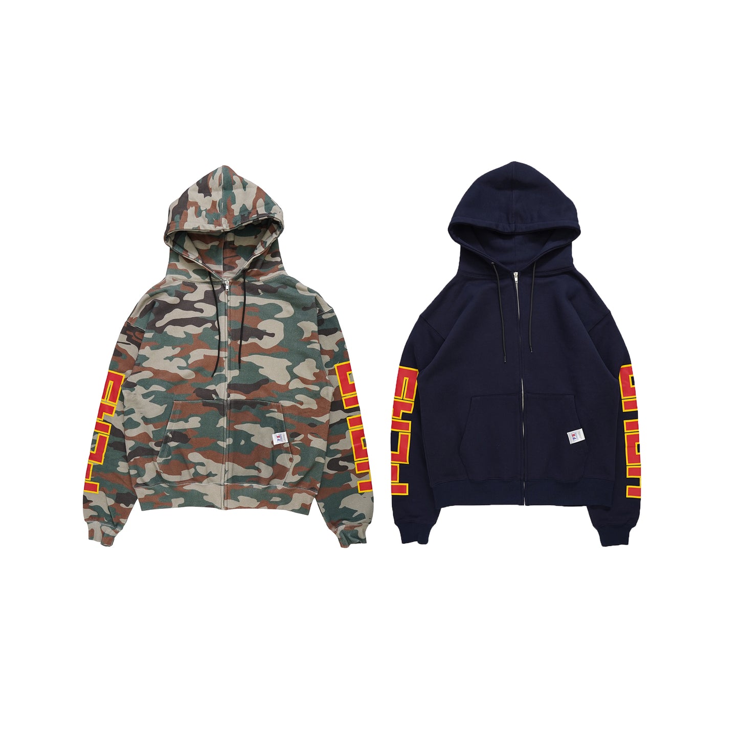 Arm printed zip hoodie