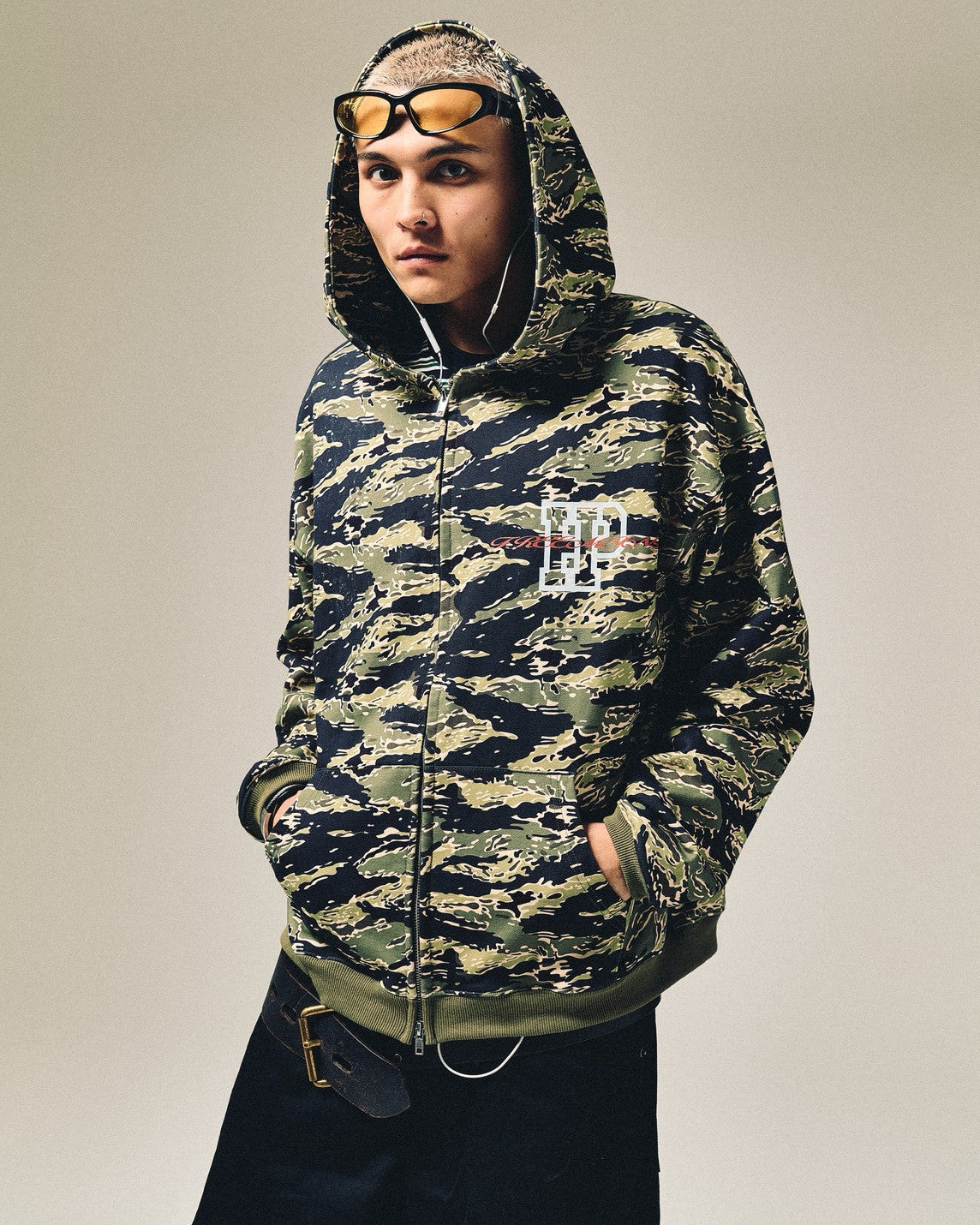 Tiger camo zip hoodie