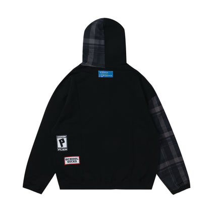 Check zip hoodie