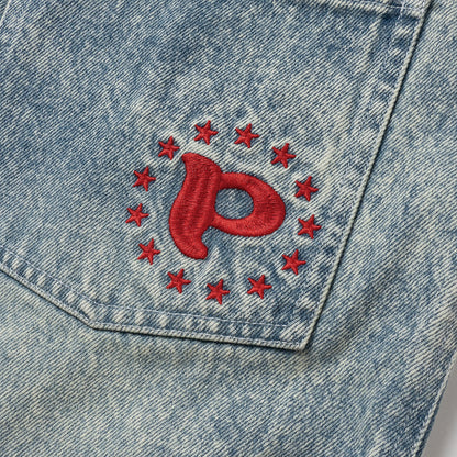 P LOGO DENIM PANTS 